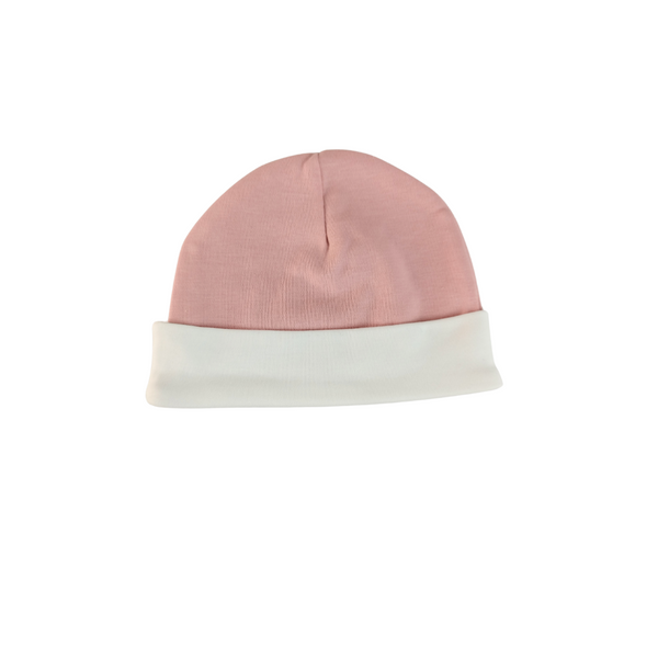 Gorro bebé niña palo rosa con blanco