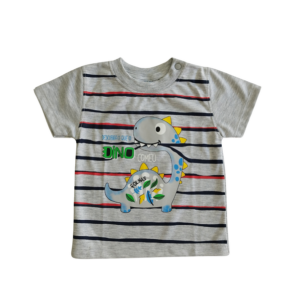 Polera niño dino gris