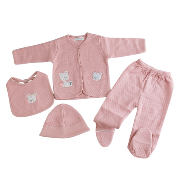 Ajuar de bebé jacquard niña palo rosa