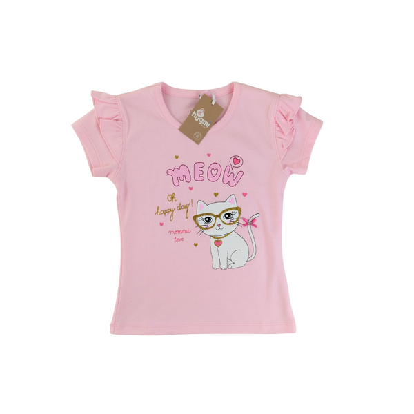 Polera niña rosa Cat